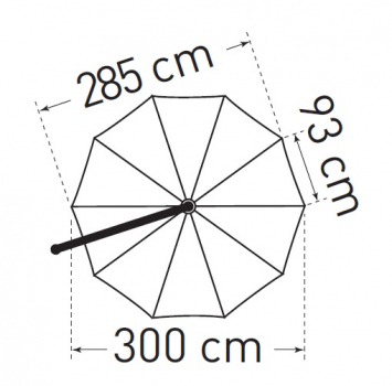 May Ampelschirm MEZZO MH 300cm rund - mit Höhenverstellung
